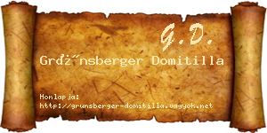 Grünsberger Domitilla névjegykártya